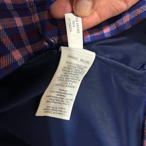 EUC like new size 12 Large J. Crew Purple Plaid Pencil Skirt with buttons. - Picture 13 of 14